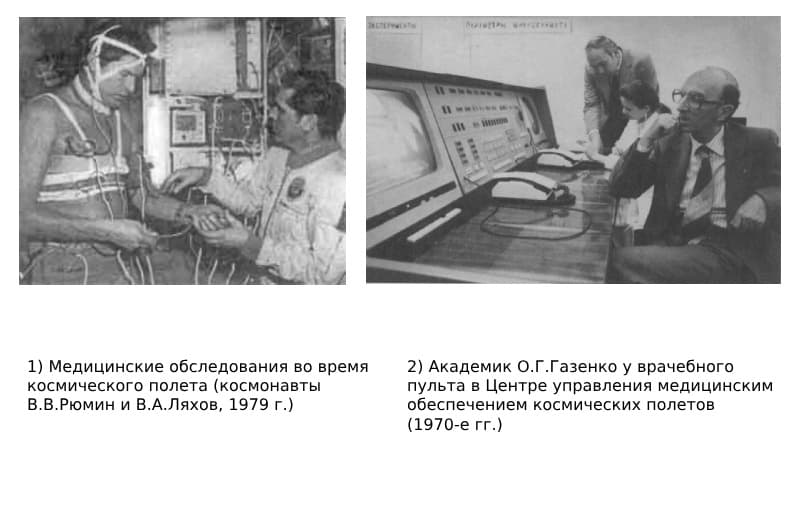 Медицинские обследования во время космического полета (космонавты В.В.Рюмин и В.А.Ляхов, 1979 г.)